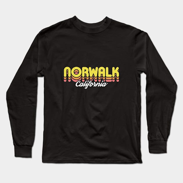 Retro Norwalk California Long Sleeve T-Shirt by rojakdesigns